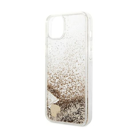 Guess Liquid Glitter Charms - Etui iPhone 14 Plus (złoty) Guess Guess Liquid Glitter Charms - Etui iPhone 14 Plus (złoty) Guess