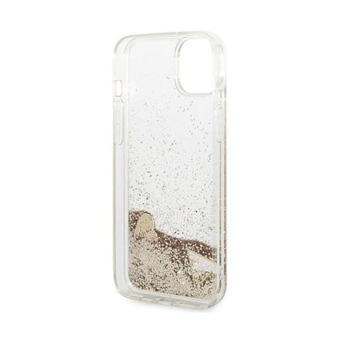 Guess Liquid Glitter Charms - Etui iPhone 14 Plus (złoty) Guess Guess Liquid Glitter Charms - Etui iPhone 14 Plus (złoty) Guess