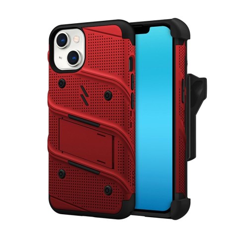 ZIZO BOLT Series - Pancerne etui iPhone 14 ze szkłem 9H na ekran + uchwyt z podstawką (czerwony) Zizo ZIZO BOLT Series - Pancerne etui iPhone 14 ze szkłem 9H na ekran + uchwyt z podstawką (czerwony) Zizo