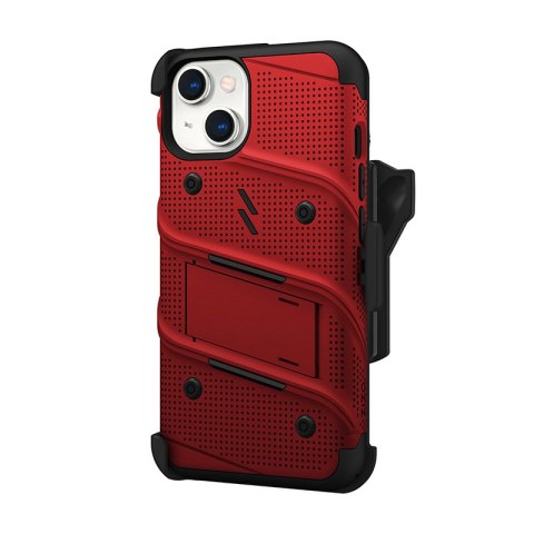 ZIZO BOLT Series - Pancerne etui iPhone 14 ze szkłem 9H na ekran + uchwyt z podstawką (czerwony) Zizo ZIZO BOLT Series - Pancerne etui iPhone 14 ze szkłem 9H na ekran + uchwyt z podstawką (czerwony) Zizo