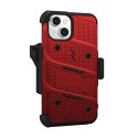 ZIZO BOLT Series - Pancerne etui iPhone 14 ze szkłem 9H na ekran + uchwyt z podstawką (czerwony) Zizo