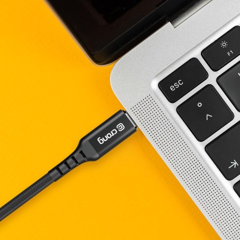 Crong Armor Link - Kabel 60W PD 3A USB-C do USB-C 25cm (czarny) Crong Crong Armor Link - Kabel 60W PD 3A USB-C do USB-C 25cm (czarny) Crong