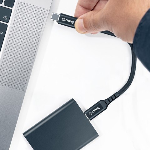 Crong Armor Link - Kabel 60W PD 3A USB-C do USB-C 25cm (czarny) Crong Crong Armor Link - Kabel 60W PD 3A USB-C do USB-C 25cm (czarny) Crong