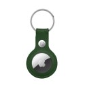 Crong Leather Case with Key Ring - Skórzane etui ochronne brelok do Apple AirTag (zielony) Crong
