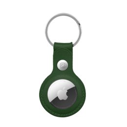 Crong Leather Case with Key Ring - Skórzane etui ochronne brelok do Apple AirTag (zielony) Crong