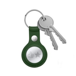 Crong Leather Case with Key Ring - Skórzane etui ochronne brelok do Apple AirTag (zielony) Crong