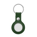 Crong Leather Case with Key Ring - Skórzane etui ochronne brelok do Apple AirTag (zielony) Crong