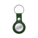 Crong Leather Case with Key Ring - Skórzane etui ochronne brelok do Apple AirTag (zielony) Crong