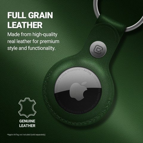 Crong Leather Case with Key Ring - Skórzane etui ochronne brelok do Apple AirTag (zielony) Crong Crong Leather Case with Key Ring - Skórzane etui ochronne brelok do Apple AirTag (zielony) Crong