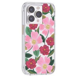 Rifle Paper Clear - Etui iPhone 14 Pro zdobione złotem (Rose Garden) Rifle Paper