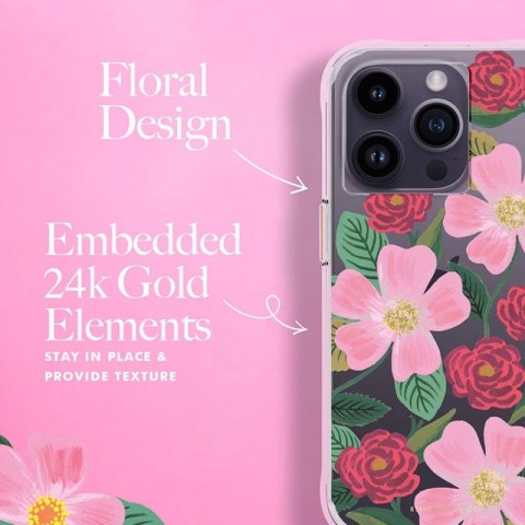 Rifle Paper Clear - Etui iPhone 14 Pro zdobione złotem (Rose Garden) Rifle Paper Rifle Paper Clear - Etui iPhone 14 Pro zdobione złotem (Rose Garden) Rifle Paper