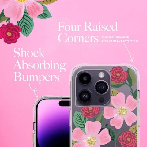 Rifle Paper Clear - Etui iPhone 14 Pro zdobione złotem (Rose Garden) Rifle Paper Rifle Paper Clear - Etui iPhone 14 Pro zdobione złotem (Rose Garden) Rifle Paper