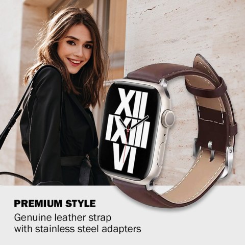 Crong Noble Band - Pasek z naturalnej skóry do Apple Watch 44/45/46/49 mm (Espresso) Crong Crong Noble Band - Pasek z naturalnej skóry do Apple Watch 44/45/46/49 mm (Espresso) Crong