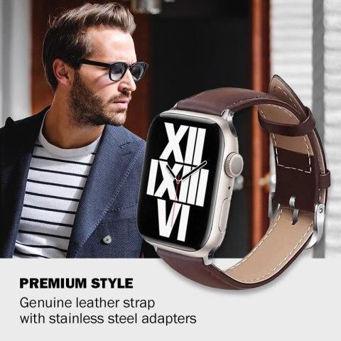 Crong Noble Band - Pasek z naturalnej skóry do Apple Watch 44/45/46/49 mm (Espresso) Crong Crong Noble Band - Pasek z naturalnej skóry do Apple Watch 44/45/46/49 mm (Espresso) Crong