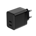 Crong Ultra Compact GaN - Ładowarka sieciowa 2x USB-C 35W PD 3.0 z PPS (czarny) Crong