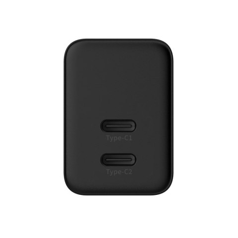 Crong Ultra Compact GaN - Ładowarka sieciowa 2x USB-C 35W PD 3.0 z PPS (czarny) Crong Crong Ultra Compact GaN - Ładowarka sieciowa 2x USB-C 35W PD 3.0 z PPS (czarny) Crong