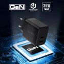 Crong Ultra Compact GaN - Ładowarka sieciowa 2x USB-C 35W PD 3.0 z PPS (czarny) Crong
