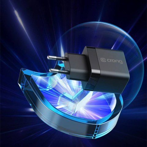 Crong Ultra Compact GaN - Ładowarka sieciowa 2x USB-C 35W PD 3.0 z PPS (czarny) Crong Crong Ultra Compact GaN - Ładowarka sieciowa 2x USB-C 35W PD 3.0 z PPS (czarny) Crong