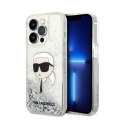 Karl Lagerfeld Liquid Glitter NFT Karl's Head - Etui iPhone 14 Pro Max (srebrny) Karl Lagerfeld
