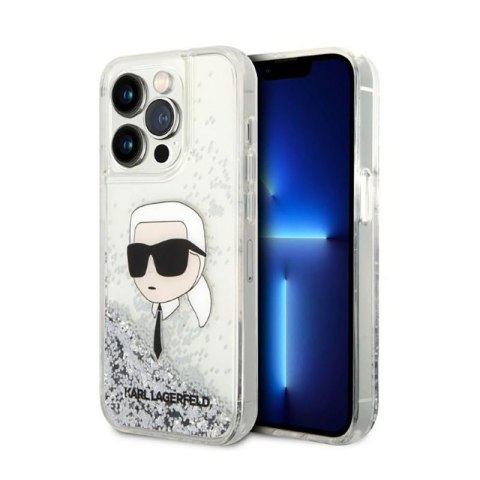Karl Lagerfeld Liquid Glitter NFT Karl's Head - Etui iPhone 14 Pro Max (srebrny) Karl Lagerfeld Karl Lagerfeld Liquid Glitter NFT Karl's Head - Etui iPhone 14 Pro Max (srebrny) Karl Lagerfeld
