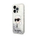Karl Lagerfeld Liquid Glitter NFT Karl's Head - Etui iPhone 14 Pro Max (srebrny) Karl Lagerfeld