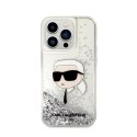Karl Lagerfeld Liquid Glitter NFT Karl's Head - Etui iPhone 14 Pro Max (srebrny) Karl Lagerfeld