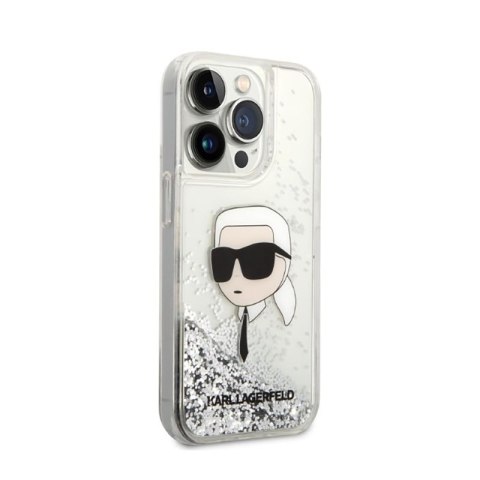 Karl Lagerfeld Liquid Glitter NFT Karl's Head - Etui iPhone 14 Pro Max (srebrny) Karl Lagerfeld Karl Lagerfeld Liquid Glitter NFT Karl's Head - Etui iPhone 14 Pro Max (srebrny) Karl Lagerfeld