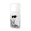 Karl Lagerfeld Liquid Glitter NFT Karl's Head - Etui iPhone 14 Pro Max (srebrny) Karl Lagerfeld