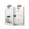 Karl Lagerfeld Liquid Glitter NFT Karl's Head - Etui iPhone 14 Pro Max (srebrny) Karl Lagerfeld