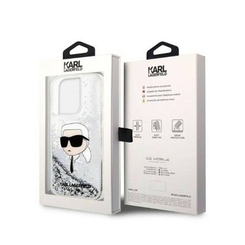 Karl Lagerfeld Liquid Glitter NFT Karl's Head - Etui iPhone 14 Pro Max (srebrny) Karl Lagerfeld Karl Lagerfeld Liquid Glitter NFT Karl's Head - Etui iPhone 14 Pro Max (srebrny) Karl Lagerfeld