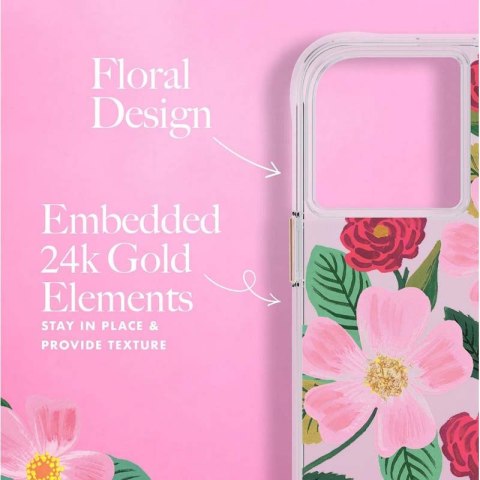Rifle Paper Clear - Etui iPhone 14 Pro Max zdobione złotem (Rose Garden) Rifle Paper Rifle Paper Clear - Etui iPhone 14 Pro Max zdobione złotem (Rose Garden) Rifle Paper