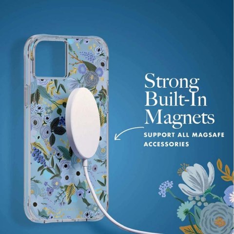 Rifle Paper Clear MagSafe - Etui iPhone 14 Plus (Garden Party Blue) Rifle Paper Rifle Paper Clear MagSafe - Etui iPhone 14 Plus (Garden Party Blue) Rifle Paper