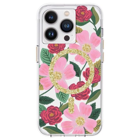 Rifle Paper Clear MagSafe - Etui iPhone 14 Pro zdobione złotem (Rose Garden) Rifle Paper Rifle Paper Clear MagSafe - Etui iPhone 14 Pro zdobione złotem (Rose Garden) Rifle Paper