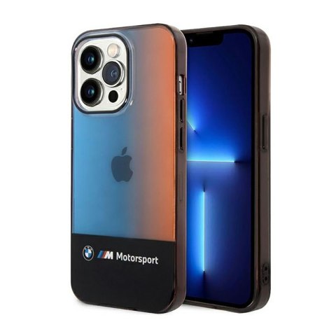 BMW Half Tricolor - Etui iPhone 14 Pro Max (czarny) BMW BMW Half Tricolor - Etui iPhone 14 Pro Max (czarny) BMW