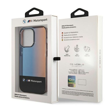 BMW Half Tricolor - Etui iPhone 14 Pro Max (czarny) BMW BMW Half Tricolor - Etui iPhone 14 Pro Max (czarny) BMW