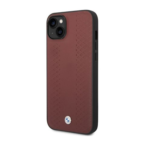 BMW Leather Diamond Pattern - Etui iPhone 14 (burgundowy) BMW BMW Leather Diamond Pattern - Etui iPhone 14 (burgundowy) BMW