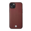 BMW Leather Diamond Pattern - Etui iPhone 14 (burgundowy) BMW
