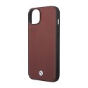 BMW Leather Diamond Pattern - Etui iPhone 14 (burgundowy) BMW