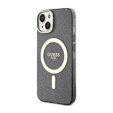 Guess Glitter Gold MagSafe - Etui iPhone 14 (Czarny) Guess Guess Glitter Gold MagSafe - Etui iPhone 14 (Czarny) Guess