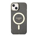 Guess Glitter Gold MagSafe - Etui iPhone 14 (Czarny) Guess