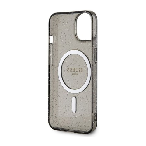 Guess Glitter Gold MagSafe - Etui iPhone 14 (Czarny) Guess Guess Glitter Gold MagSafe - Etui iPhone 14 (Czarny) Guess