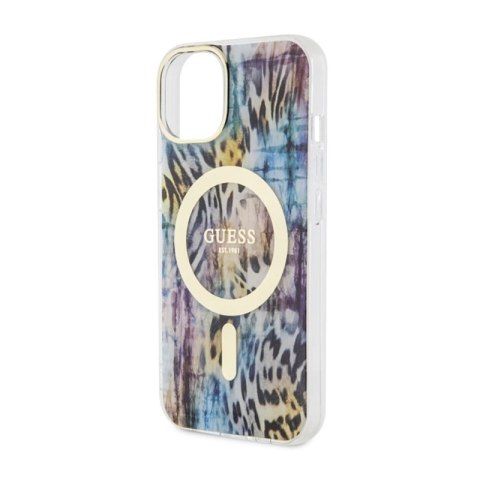 Guess Leopard MagSafe - Etui iPhone 14 (Niebieski) Guess Guess Leopard MagSafe - Etui iPhone 14 (Niebieski) Guess