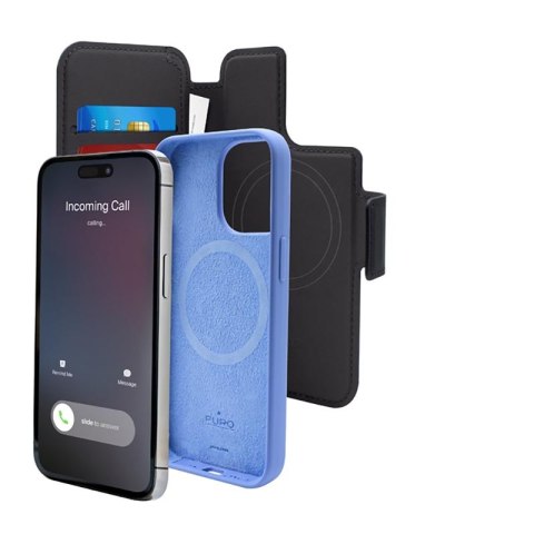 PURO Folio MagSafe Case - Etui iPhone 14 Pro / 13 Pro (czarny) Puro PURO Folio MagSafe Case - Etui iPhone 14 Pro / 13 Pro (czarny) Puro