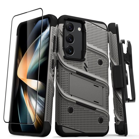 ZIZO BOLT Series - Pancerne etui Samsung Galaxy S23 ze szkłem 9H na ekran + uchwyt z podstawką (szary) Zizo ZIZO BOLT Series - Pancerne etui Samsung Galaxy S23 ze szkłem 9H na ekran + uchwyt z podstawką (szary) Zizo
