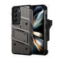 ZIZO BOLT Series - Pancerne etui Samsung Galaxy S23 ze szkłem 9H na ekran + uchwyt z podstawką (szary) Zizo