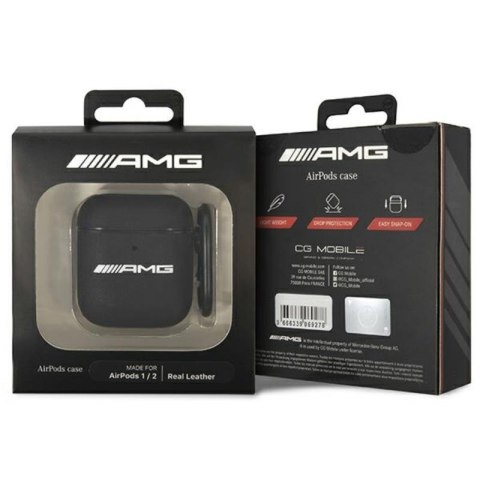 AMG Leather Big Logo - Etui AirPods (czarny) AMG AMG Leather Big Logo - Etui AirPods (czarny) AMG
