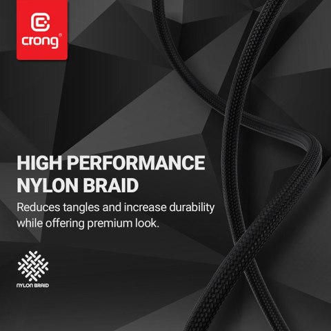 Crong Armor Link - Kabel 100W PD 5A USB-C do USB-C 200cm (czarny) Crong Crong Armor Link - Kabel 100W PD 5A USB-C do USB-C 200cm (czarny) Crong