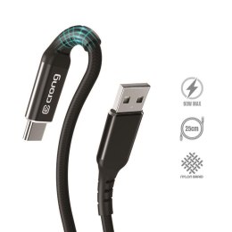 Crong Armor Link - Kabel 60W PD 3A USB-A do USB-C 25cm (czarny) Crong