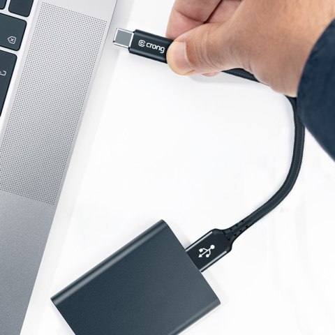Crong Armor Link - Kabel 60W PD 3A USB-A do USB-C 25cm (czarny) Crong Crong Armor Link - Kabel 60W PD 3A USB-A do USB-C 25cm (czarny) Crong