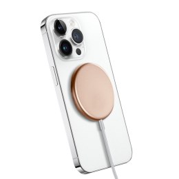 Crong MagSpot Wireless Charger - Aluminiowa ładowarka indukcyjna MagSafe 15W (Gold) Crong